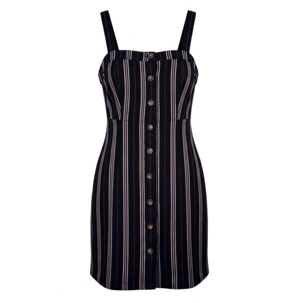 Hollister Striped Button-Up Dress Womens Size‎ S Academia Schoolgirl Vintage Y2K